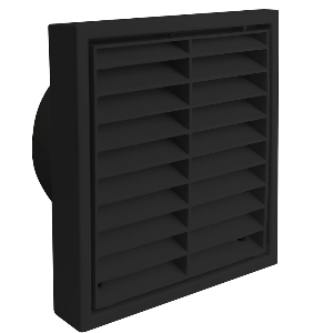 1151BLK 4" Extractor Fan Exterior Grille Black Fixed